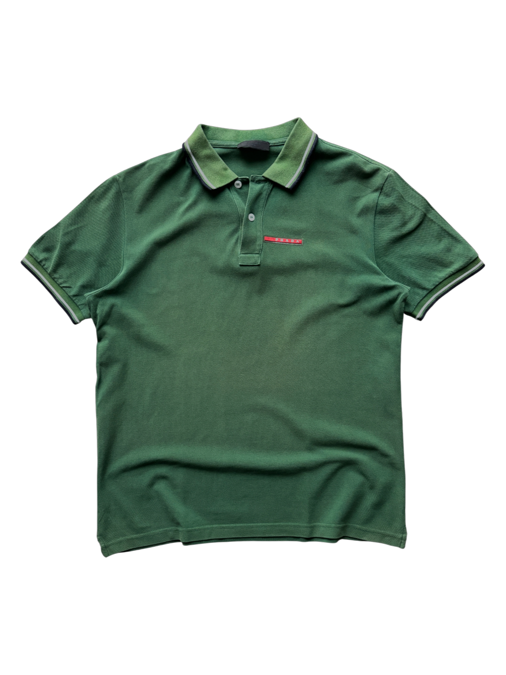 00's Prada Sport Forest Green Polo Shirt (M)