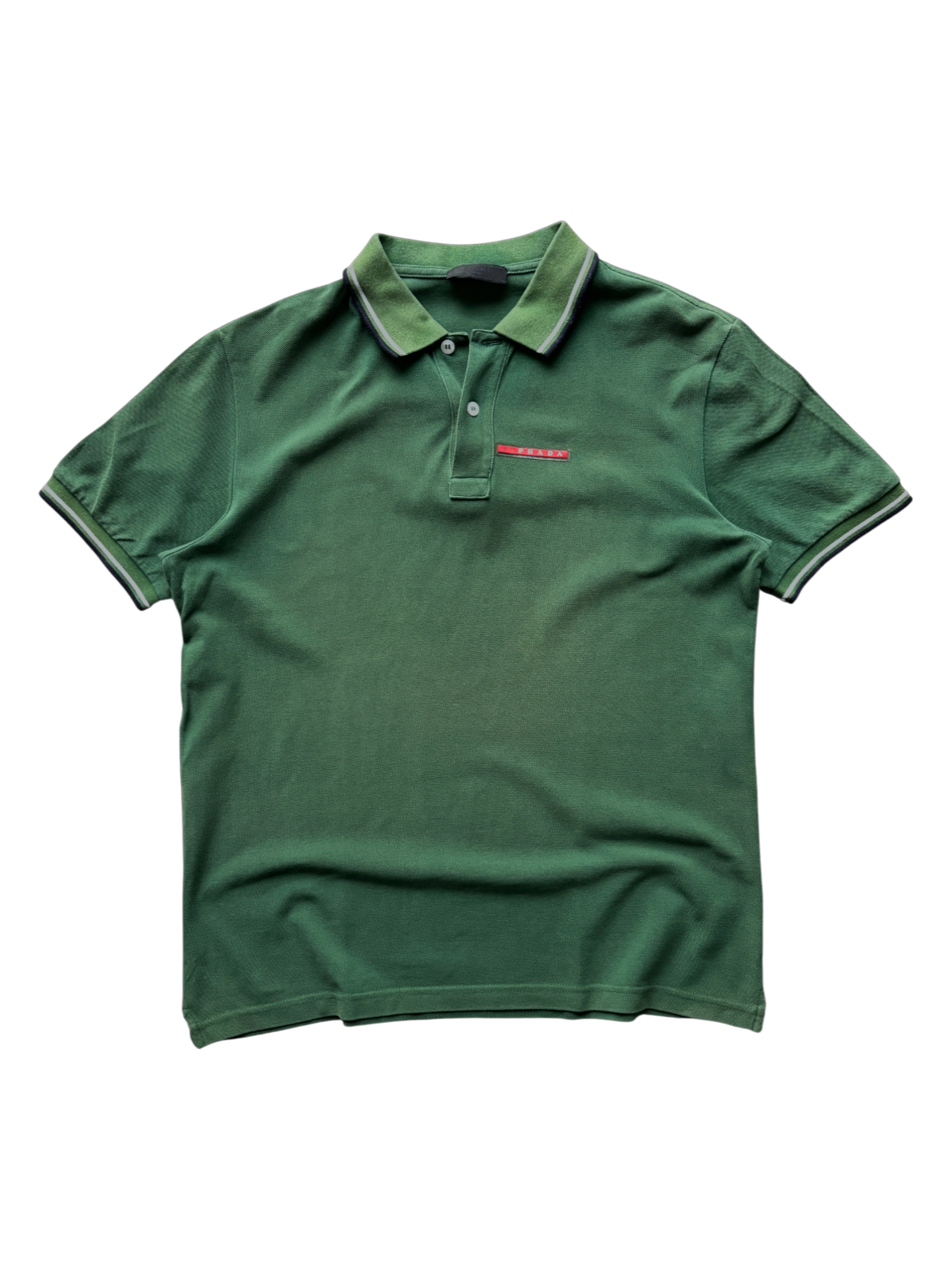 00's Prada Sport Forest Green Polo Shirt (M)