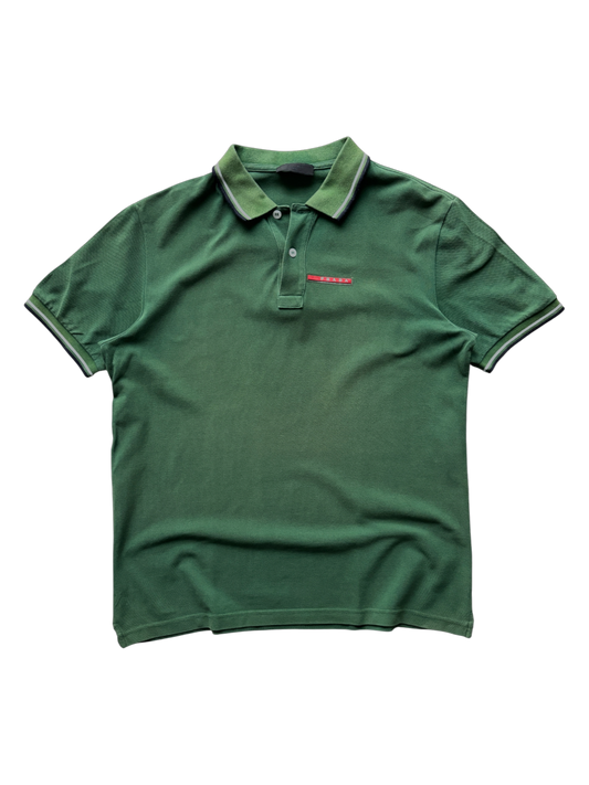 00's Prada Sport Forest Green Polo Shirt (M)