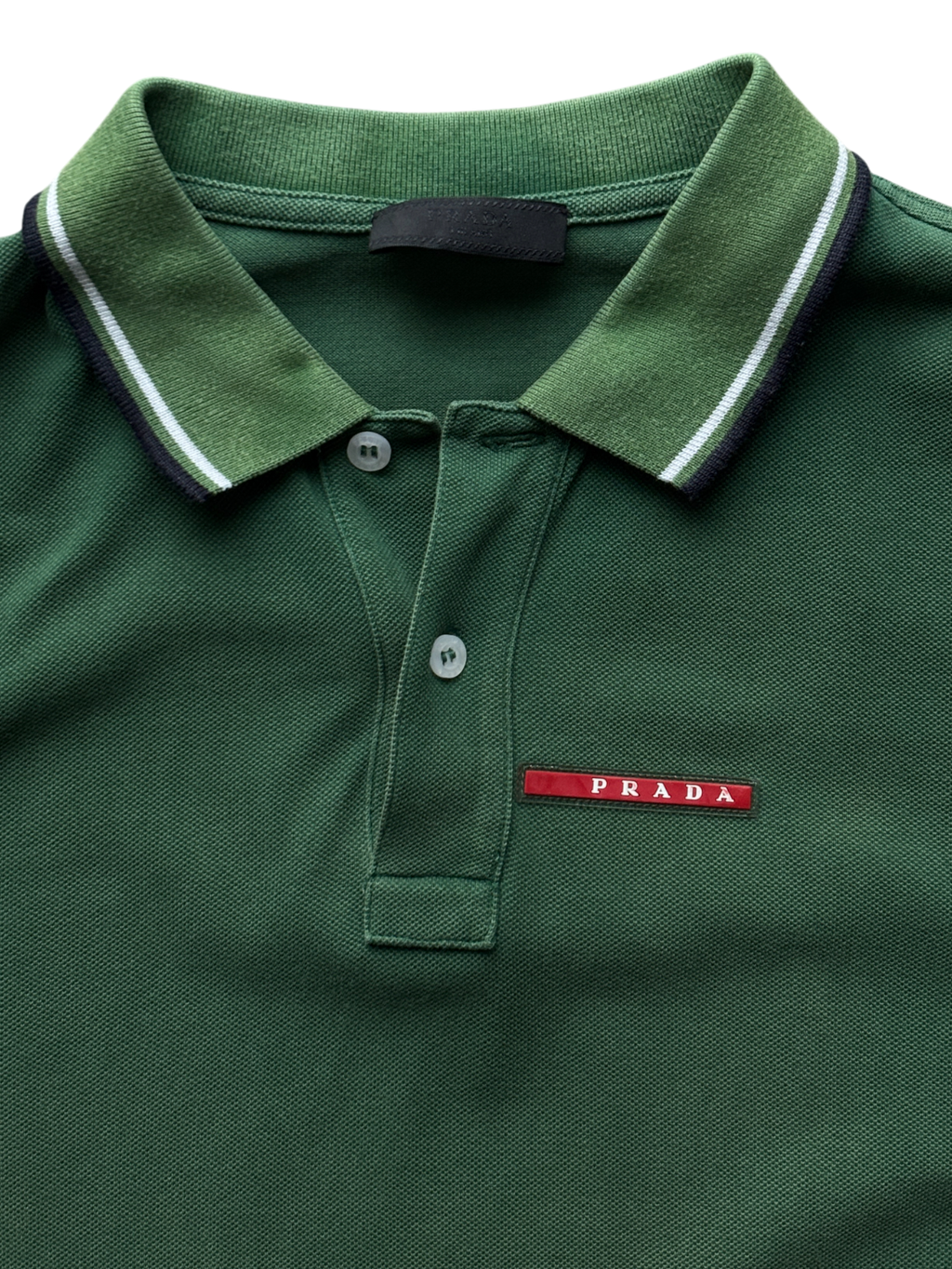 00's Prada Sport Forest Green Polo Shirt (M)