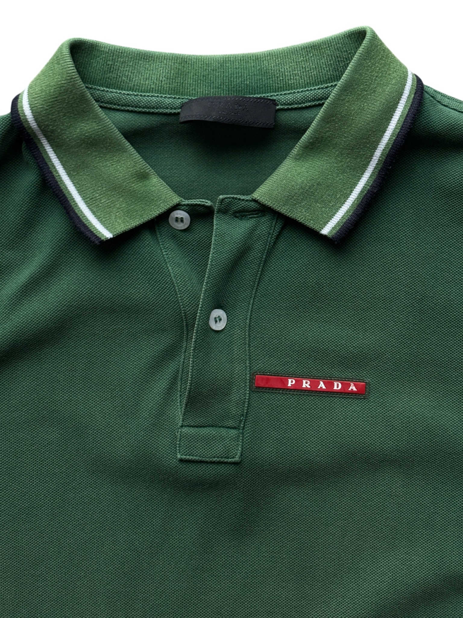 00's Prada Sport Forest Green Polo Shirt (M)