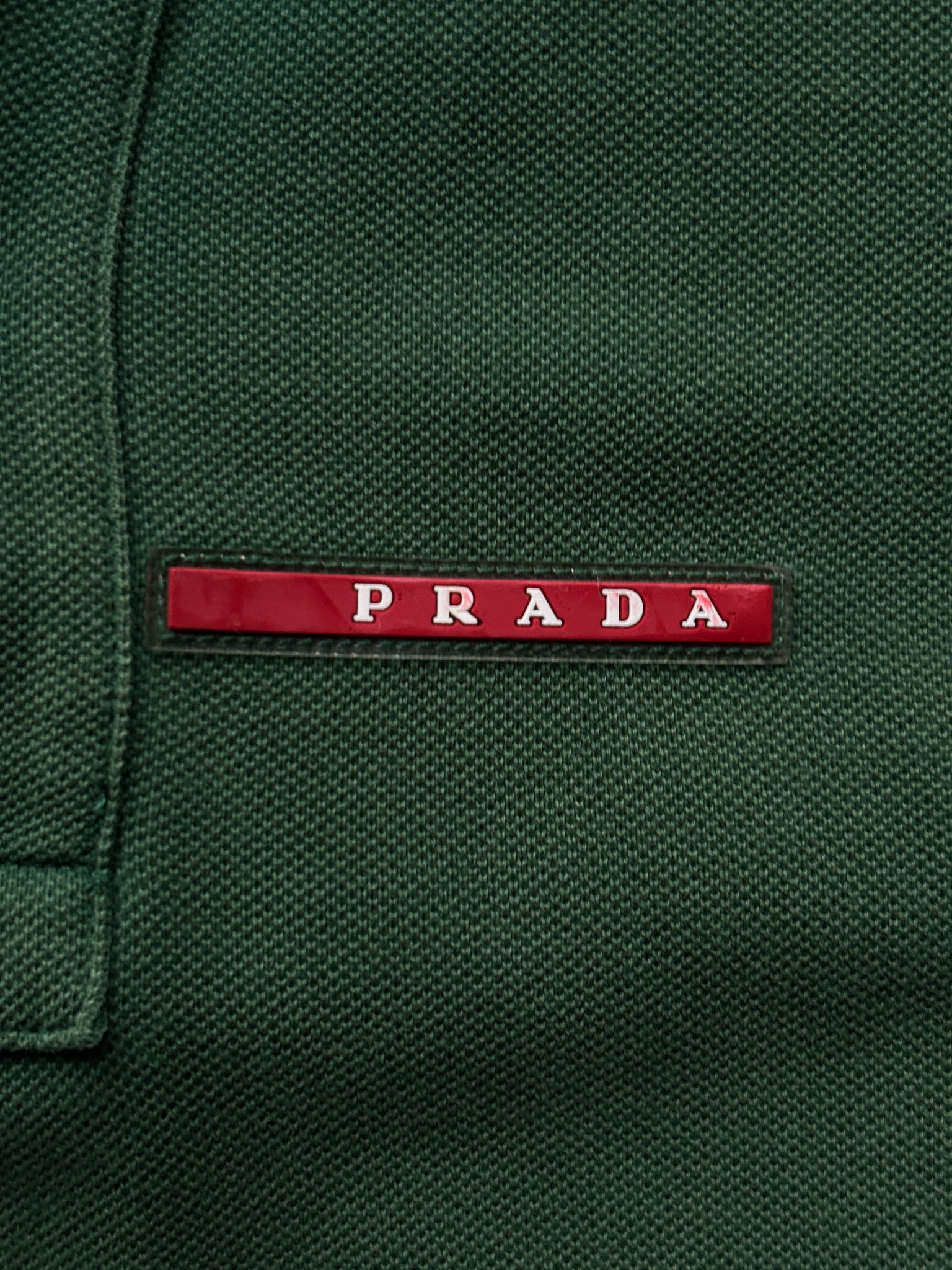 00's Prada Sport Forest Green Polo Shirt (M)
