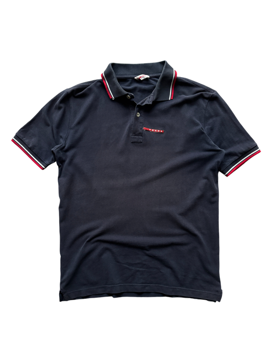 00's Prada Sport Navy Polo Shirt (M)