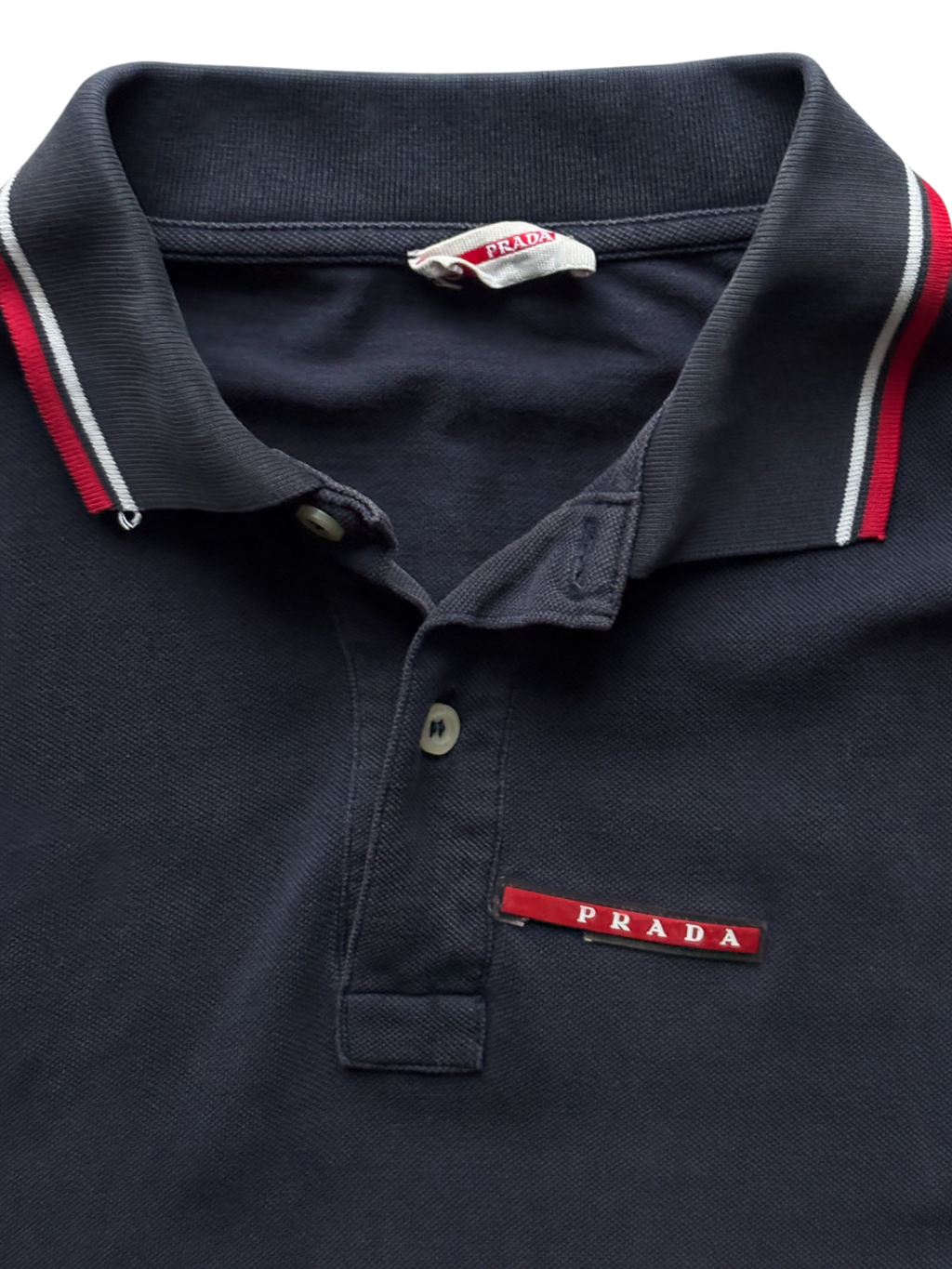 00's Prada Sport Navy Polo Shirt (M)