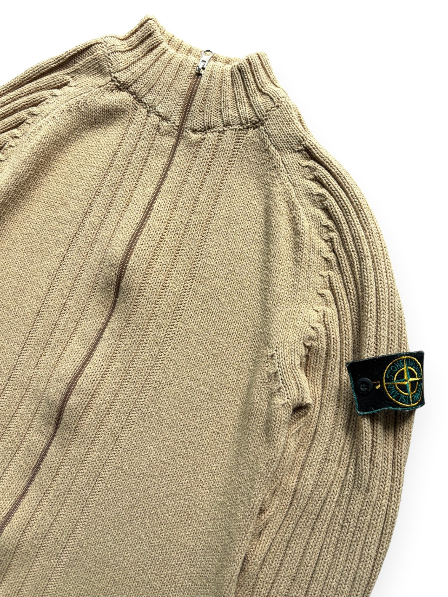 Late 90's Stone Island Cream Knit Sweater (L)