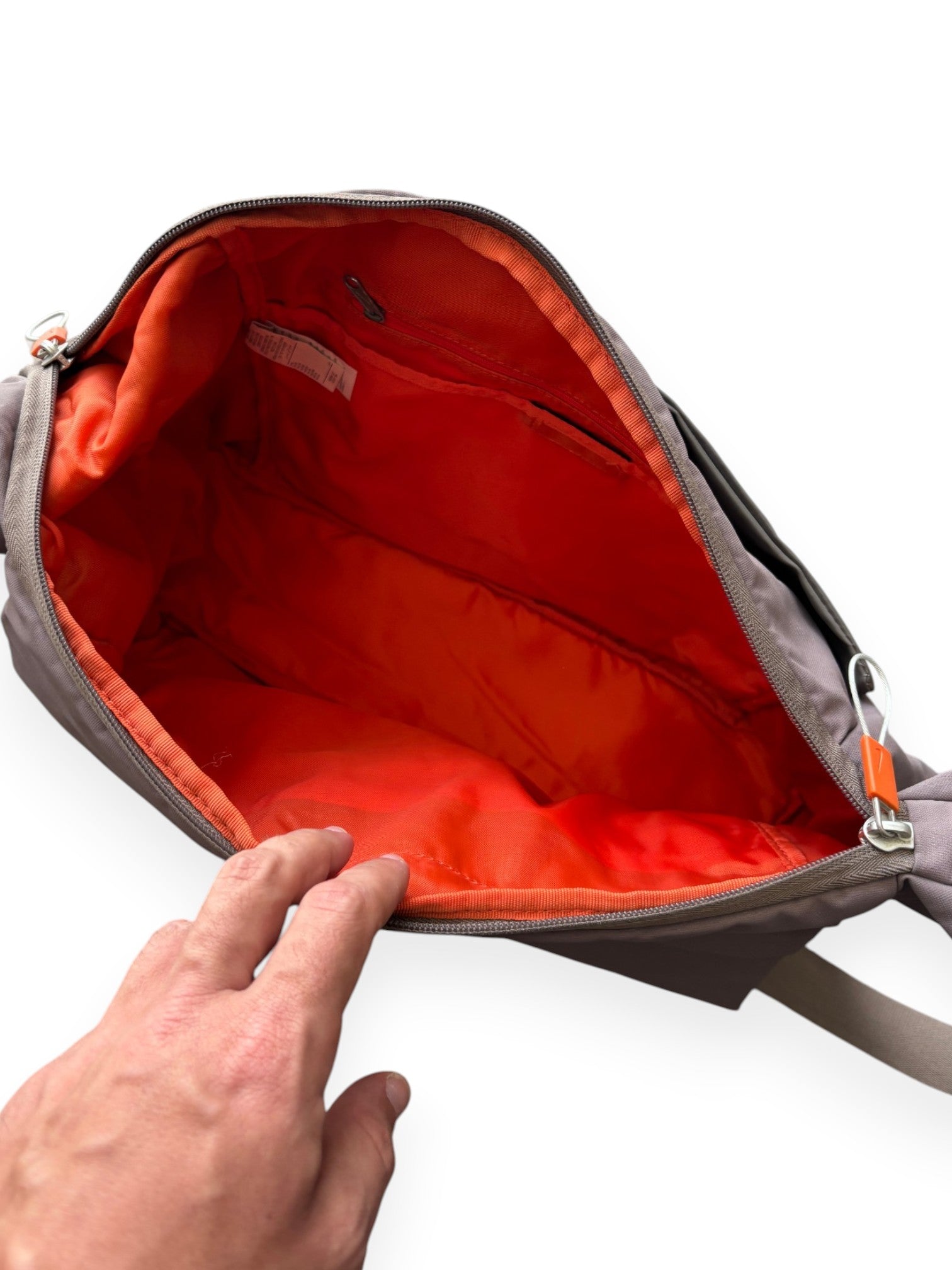 Early 2000's Nike Grey / Orange Messenger Bag