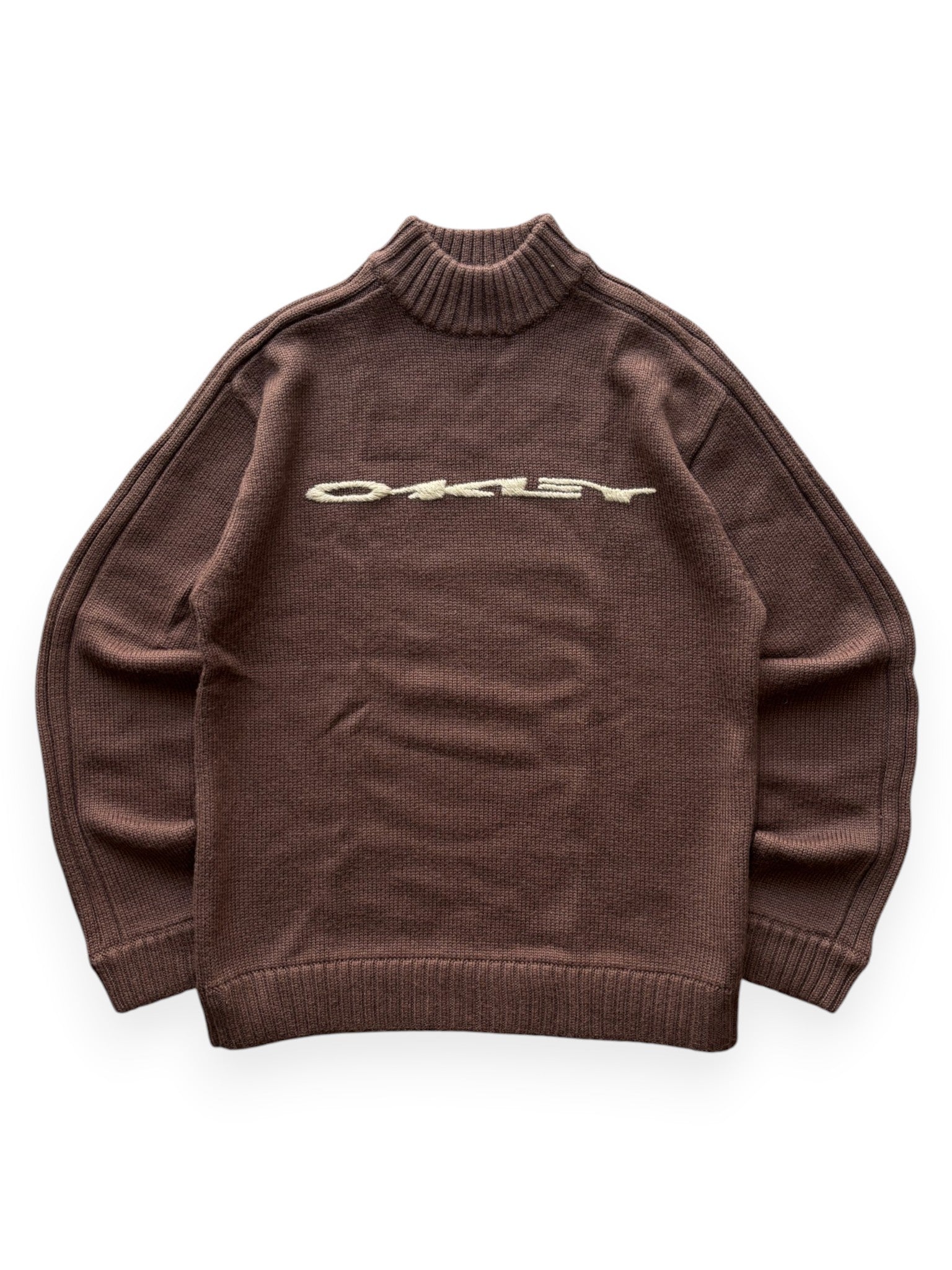 Early 2000's Oakley Spell Out Brown Sweater (M)
