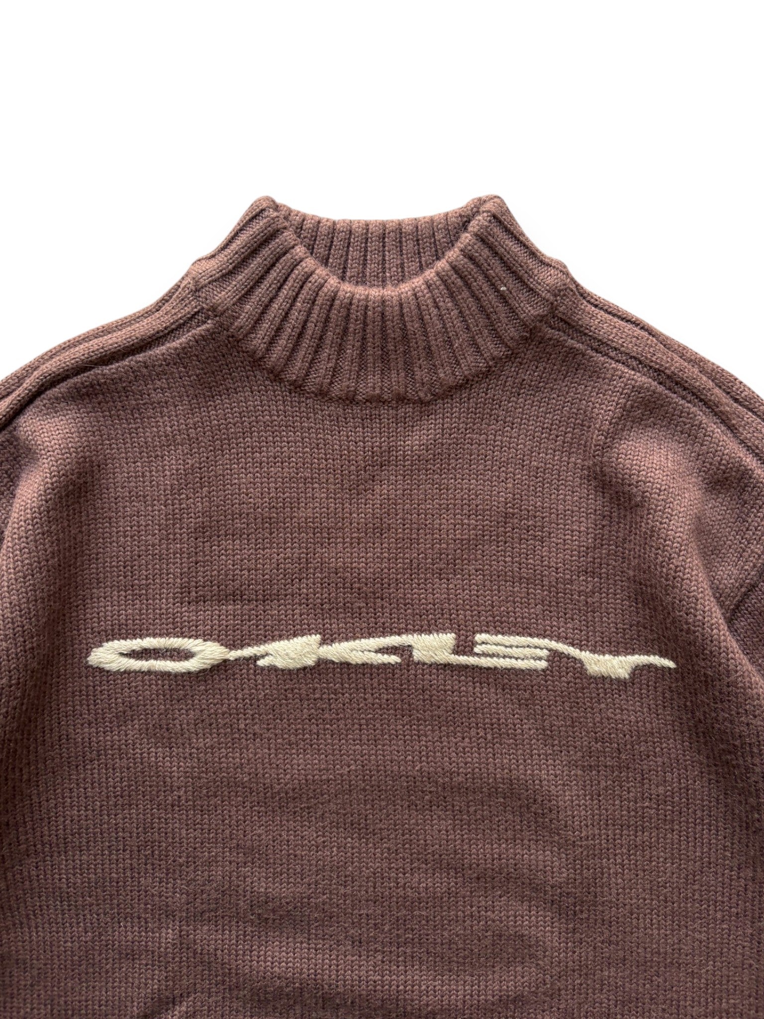 Early 2000's Oakley Spell Out Brown Sweater (M)