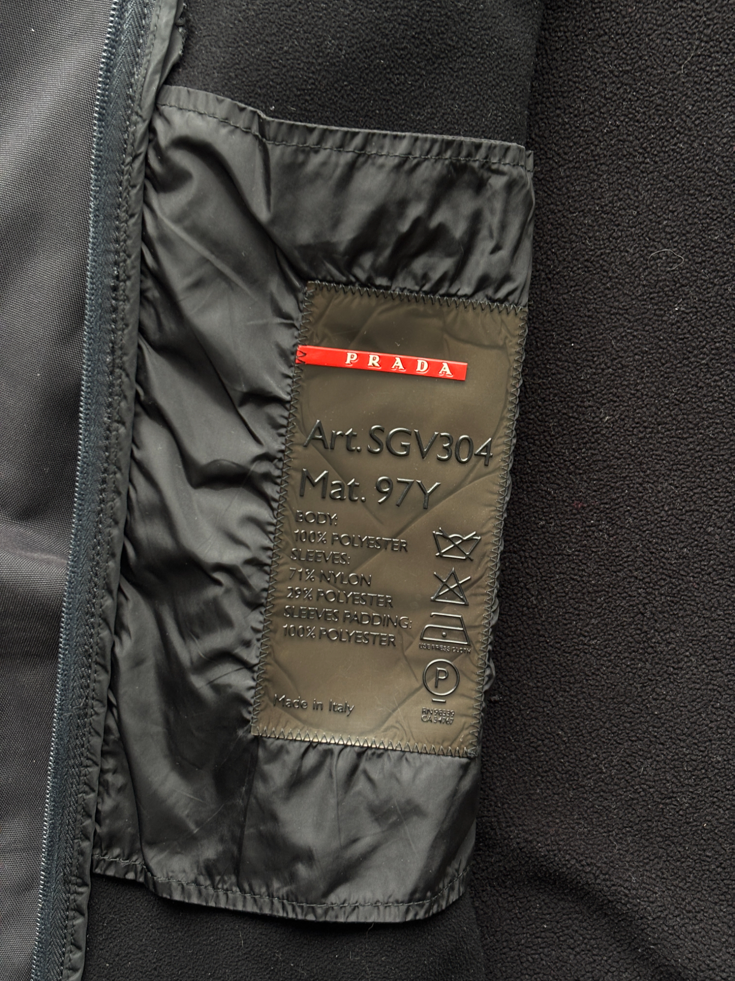 Prada Sport Nylon / Fleece Mid Layer Jacket (50)