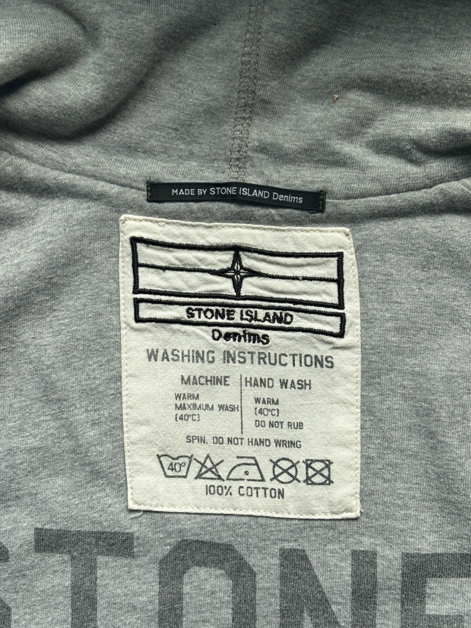 Early 2000's Stone Island Denims Olive Green Hoodie (S)