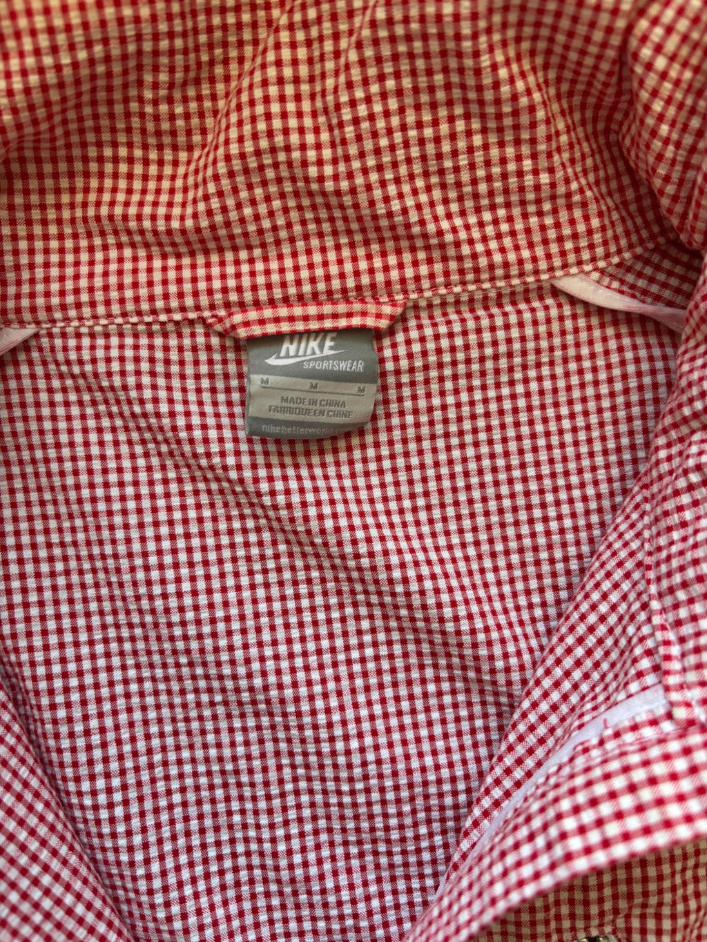 2000's Nike Micro Check Zip Shell Jacket (M)