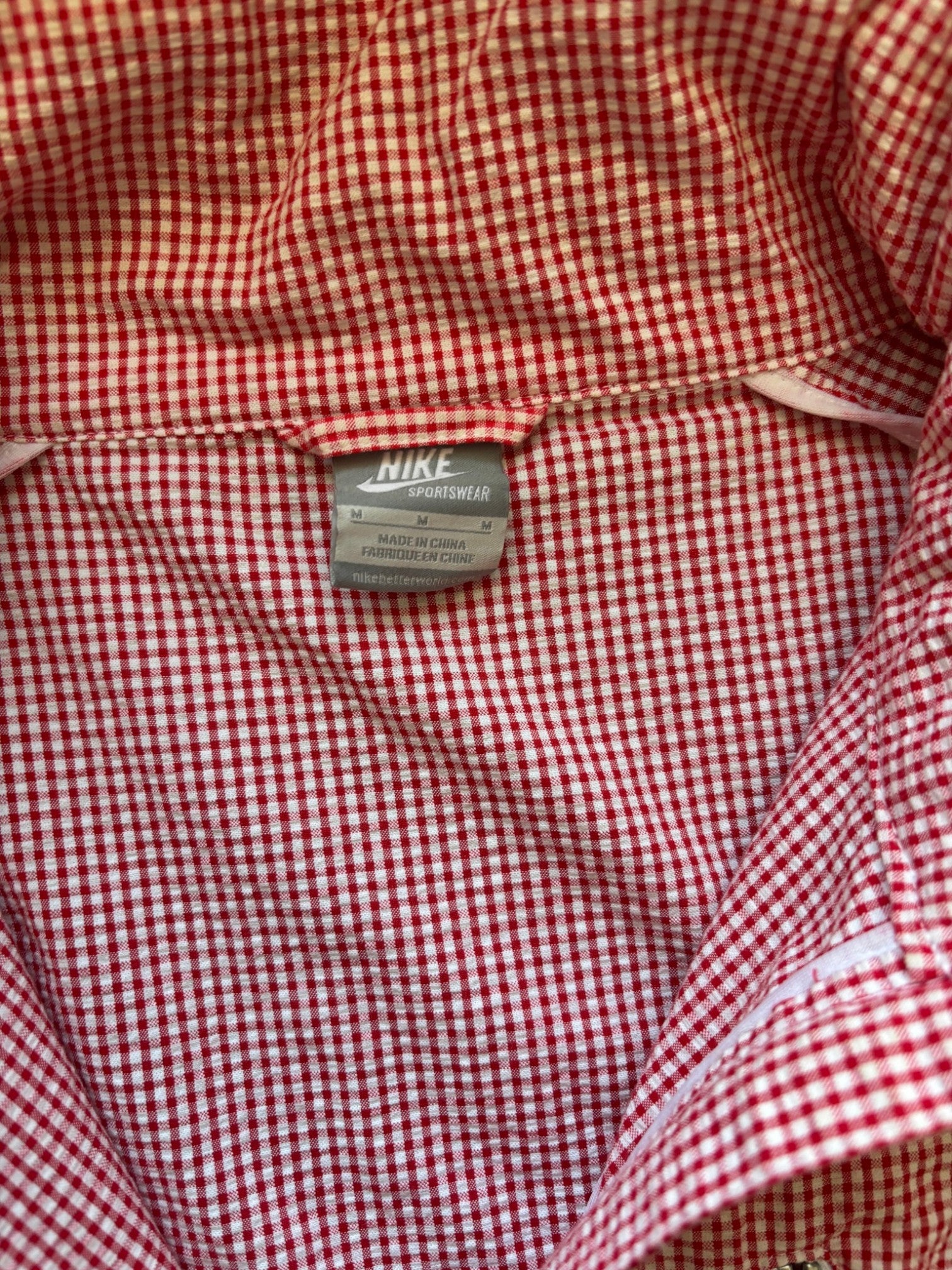 2000's Nike Micro Check Zip Shell Jacket (M)
