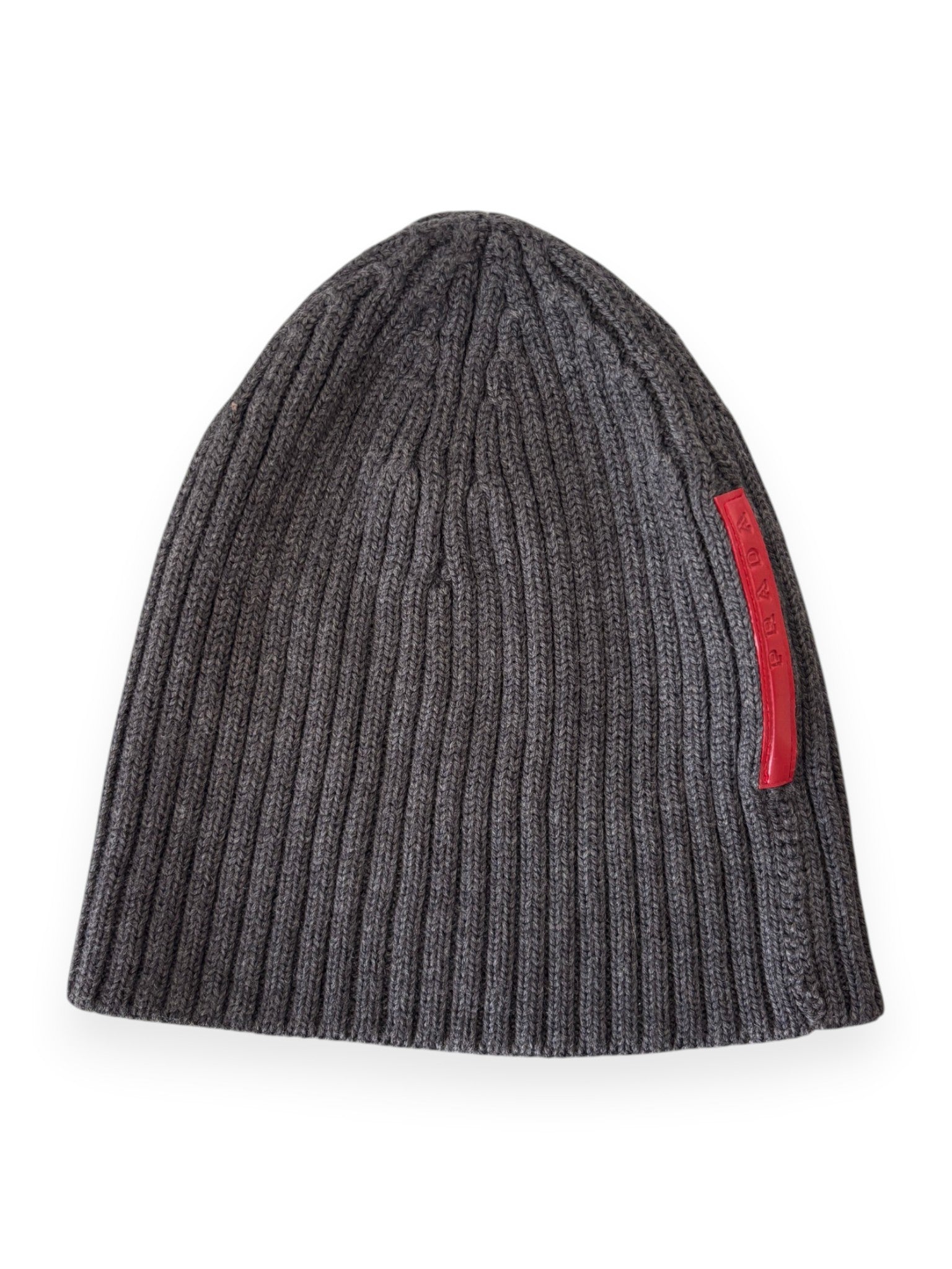 2000's Prada Sport Red Tab Grey Beanie