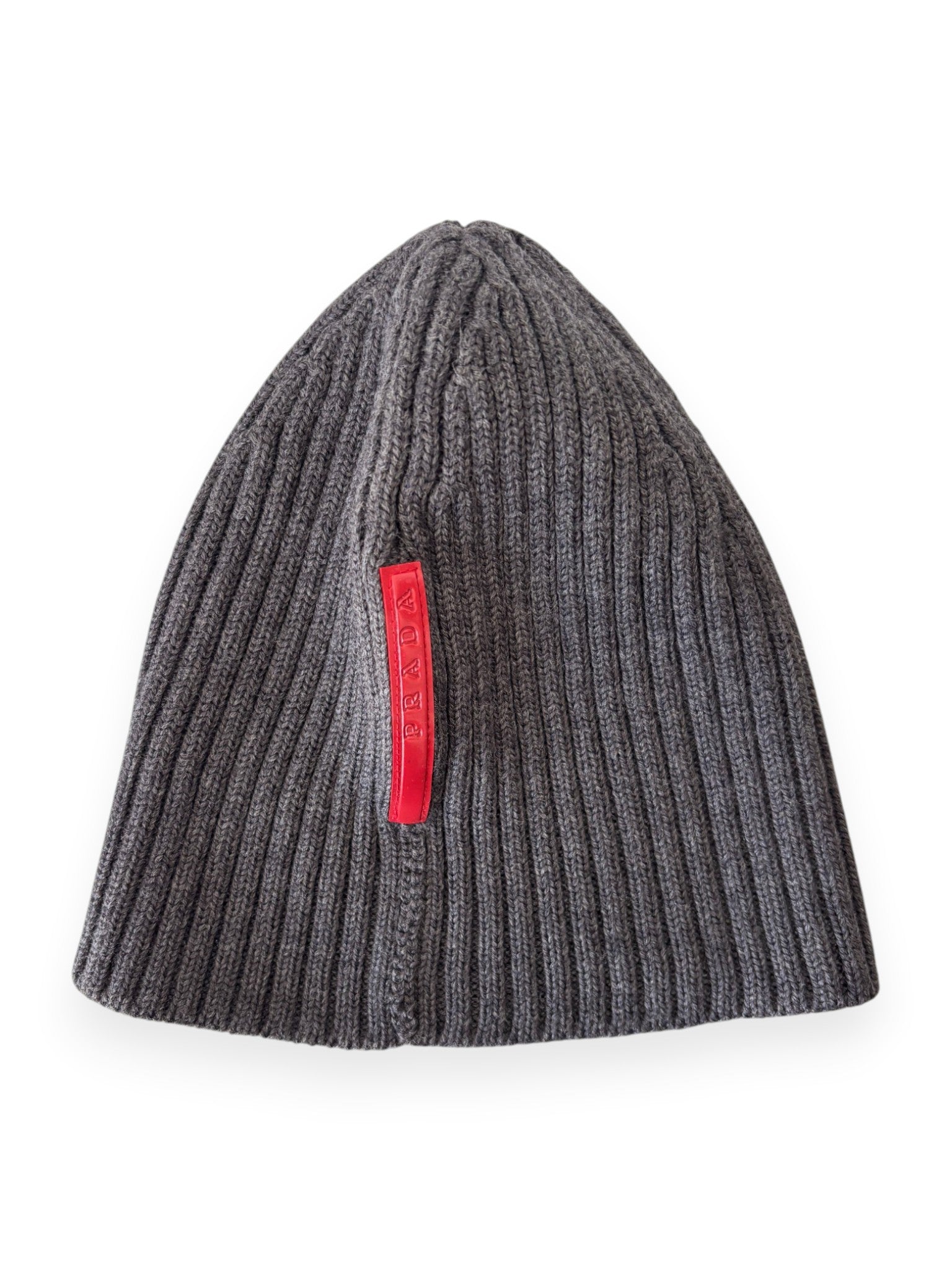 2000's Prada Sport Red Tab Grey Beanie