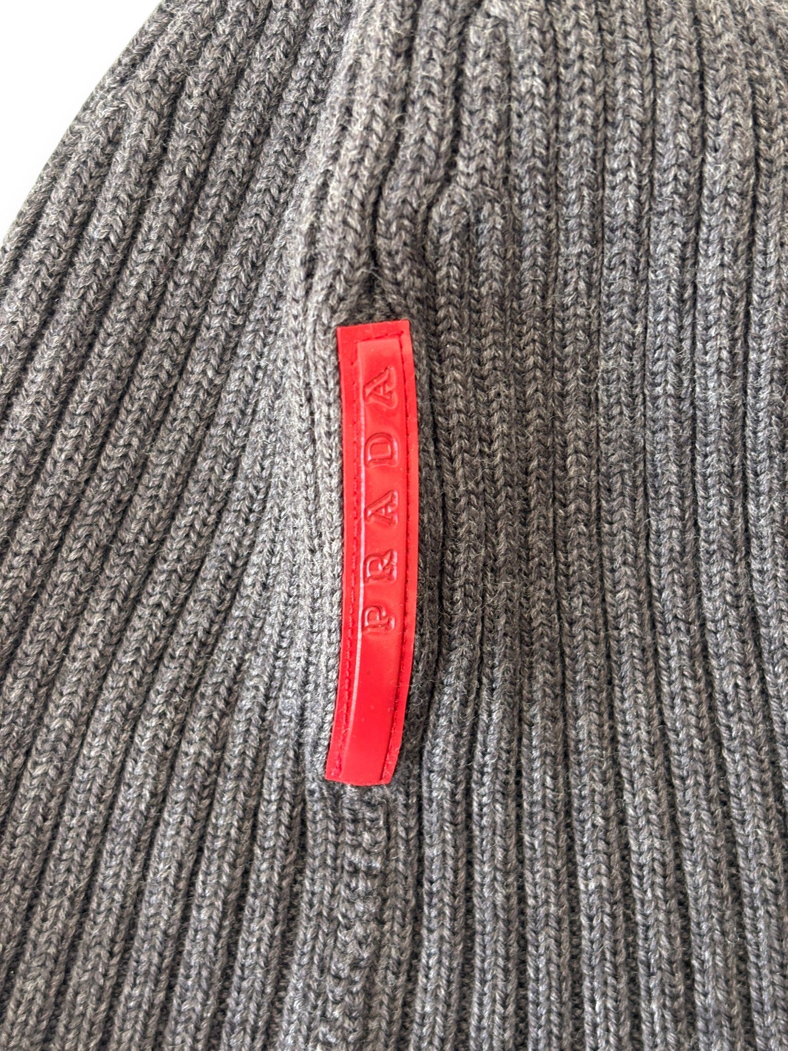 2000's Prada Sport Red Tab Grey Beanie