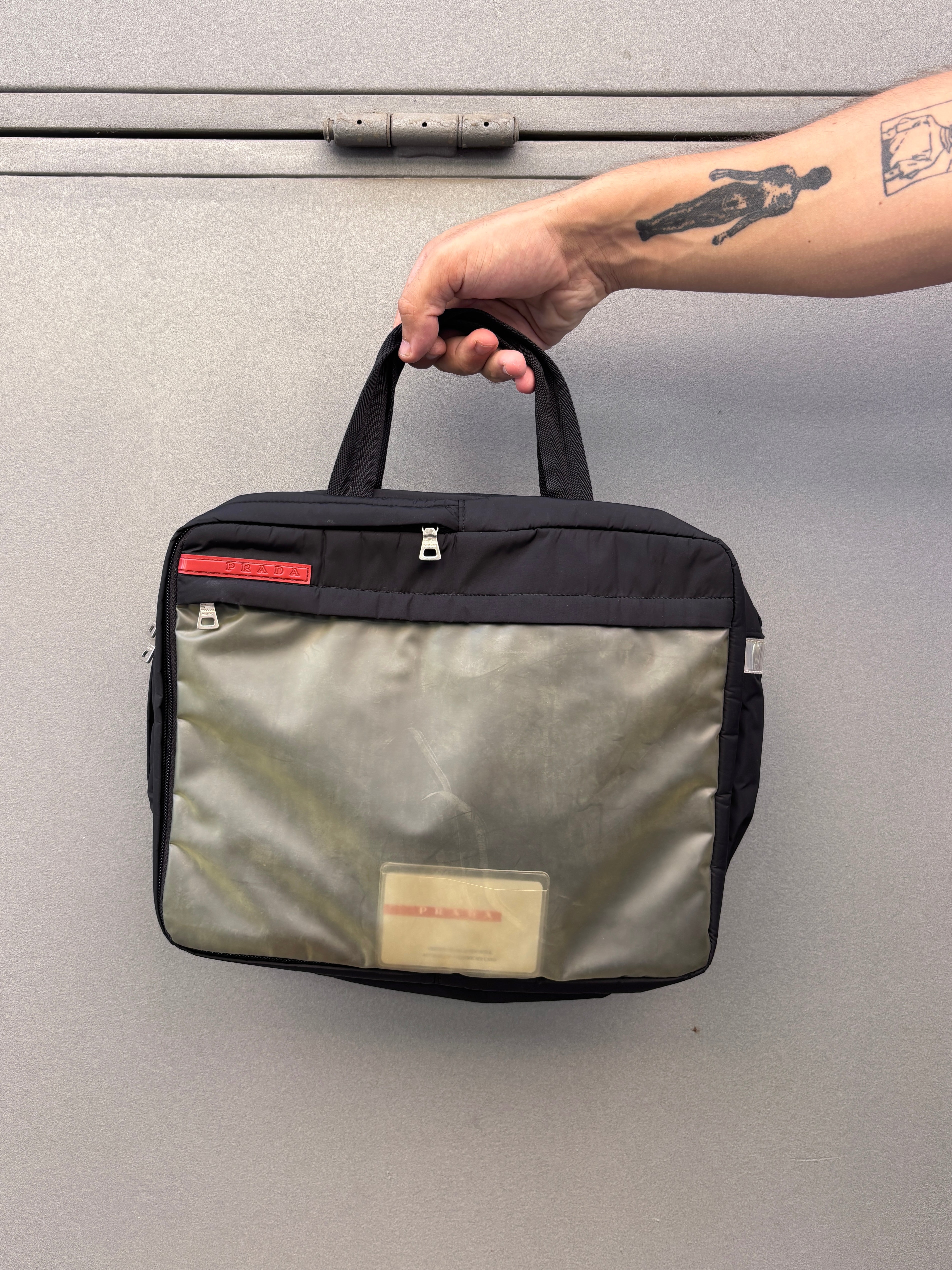 AW99 PRADA SPORT 2 WAY TRANSPARENT COMPARTMENT SLING BAG