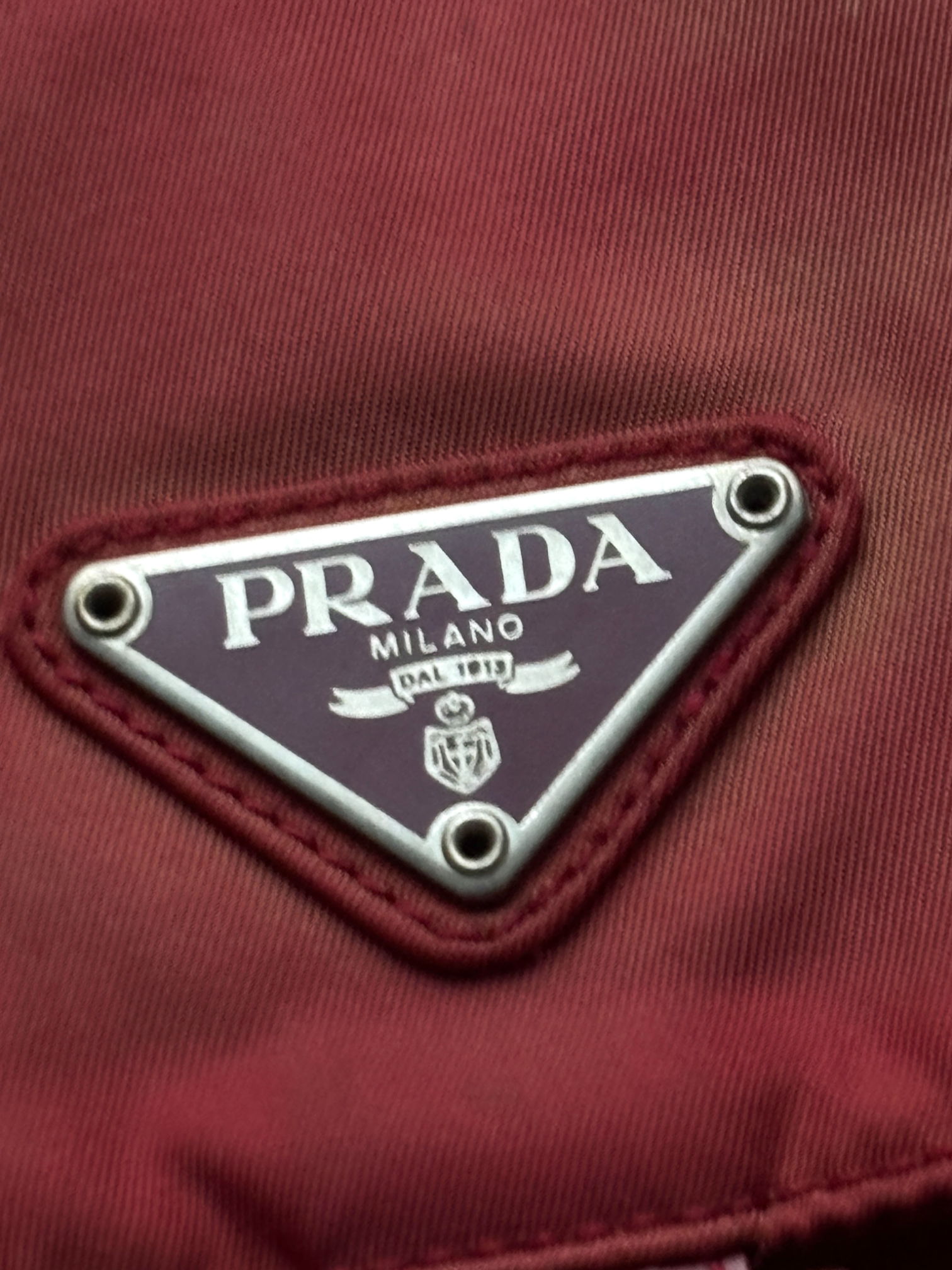 Prada Mainline Nylon Burgundy Shoulder Bag