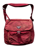 Prada Mainline Nylon Burgundy Shoulder Bag