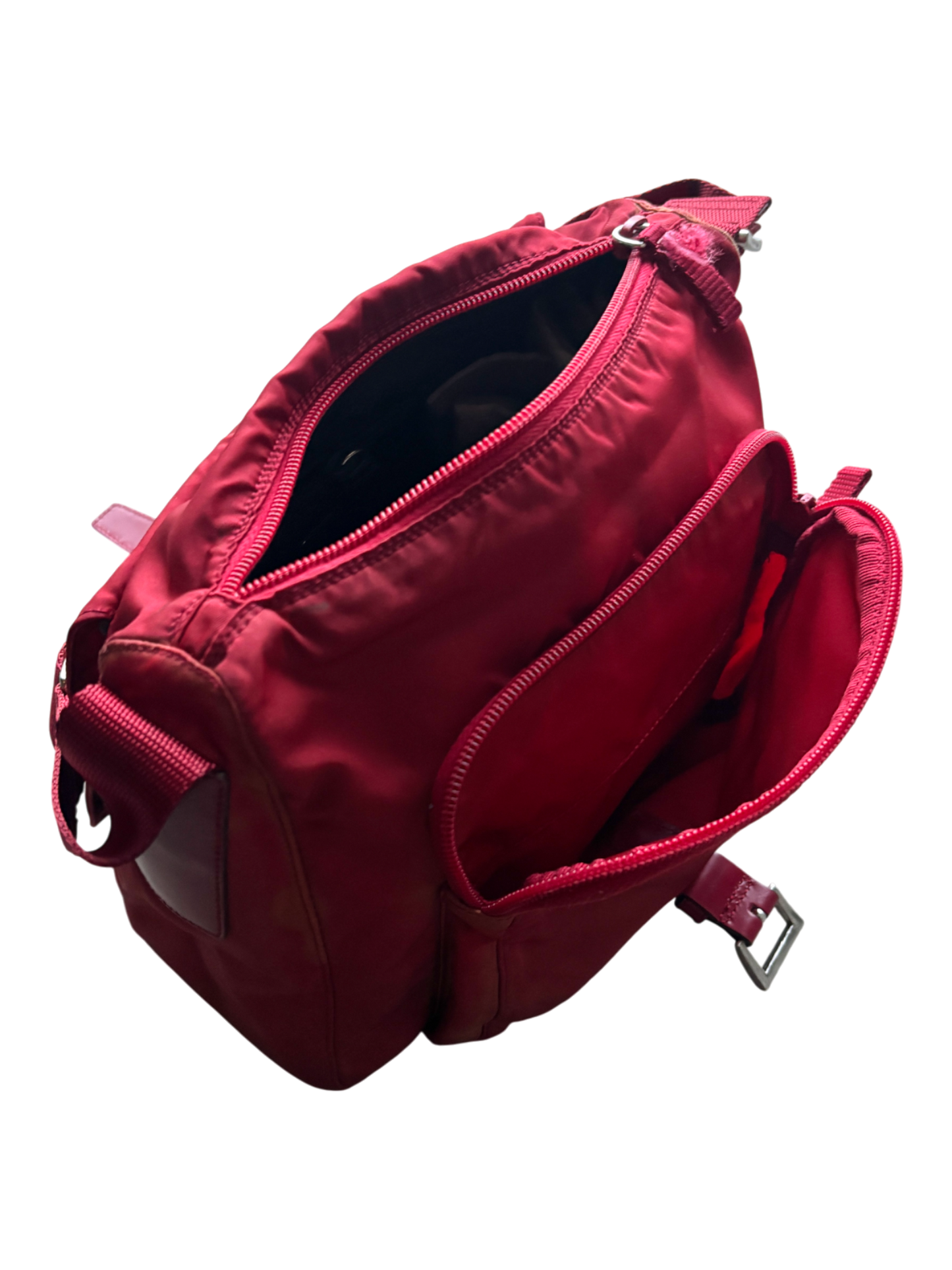 Prada Mainline Nylon Burgundy Shoulder Bag