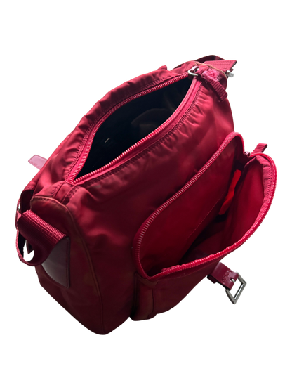 Prada Mainline Nylon Burgundy Shoulder Bag