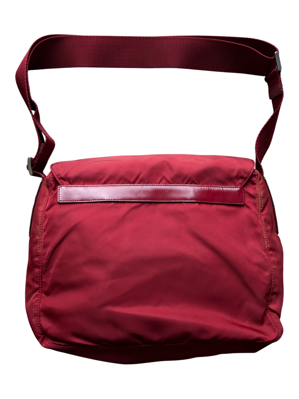 Prada Mainline Nylon Burgundy Shoulder Bag