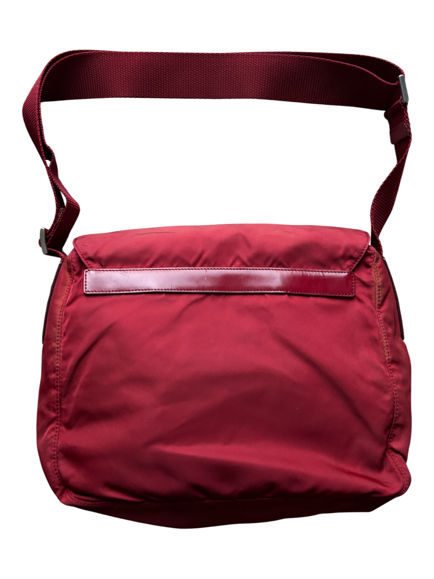 Prada Mainline Nylon Burgundy Shoulder Bag