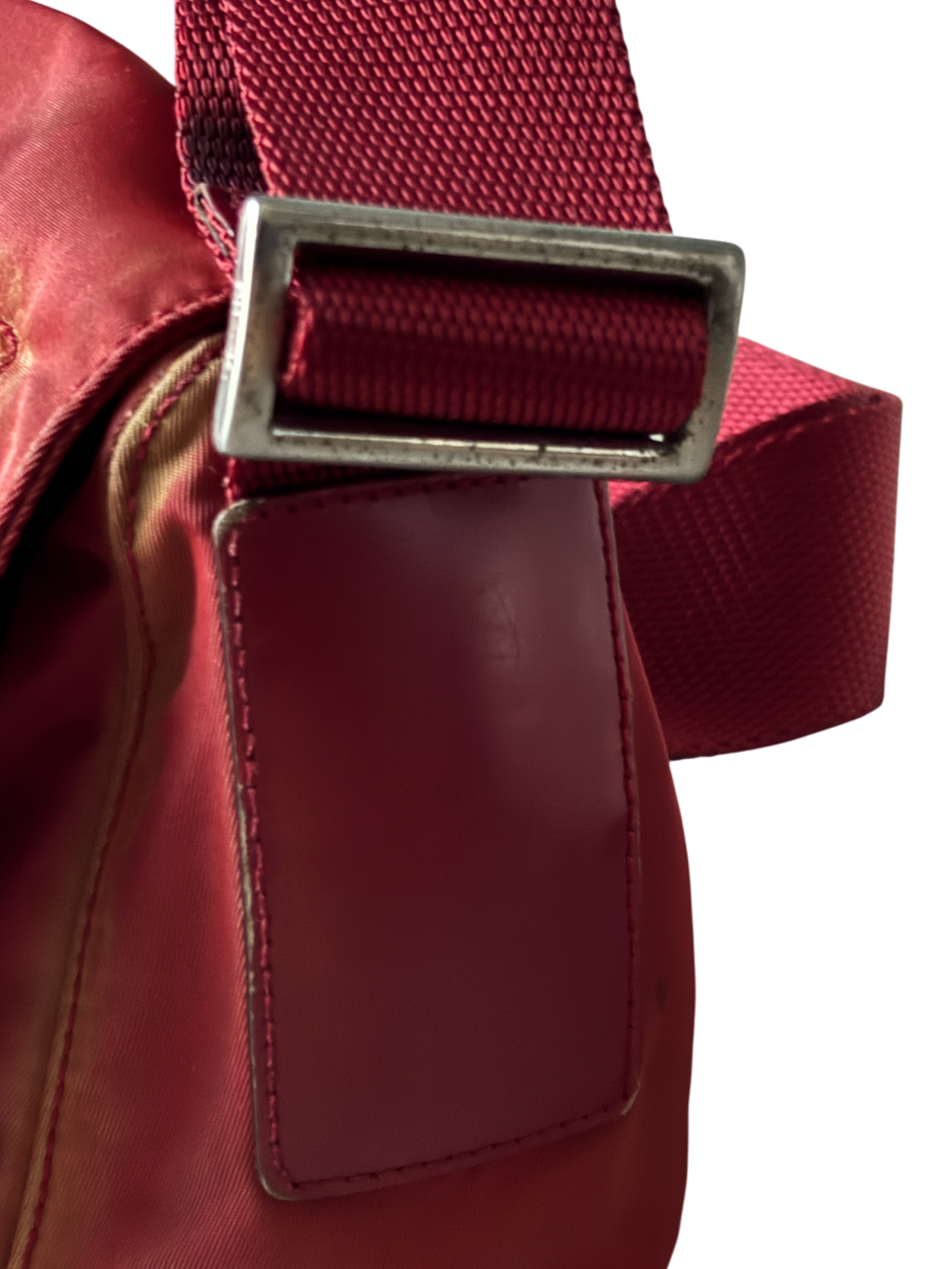 Prada Mainline Nylon Burgundy Shoulder Bag