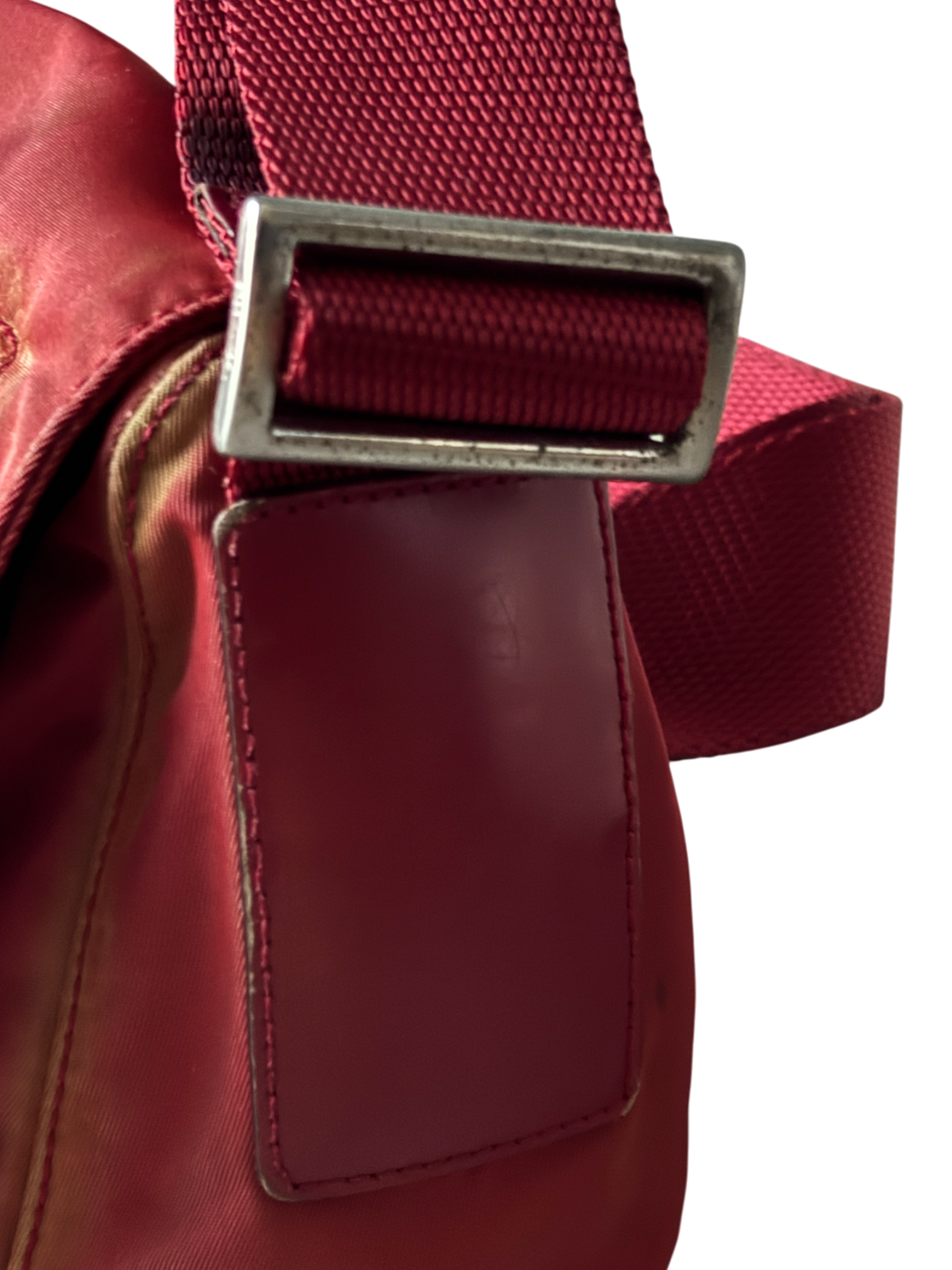 Prada Mainline Nylon Burgundy Shoulder Bag