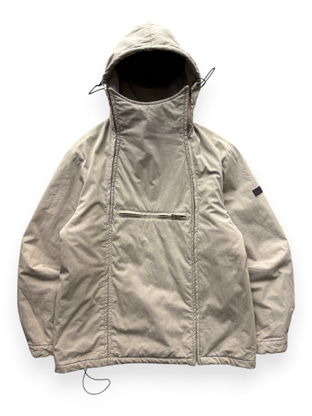 1997 Calvin Klein "khakis" Asymmetrical Dual Zip Quilter Anorak (XL)