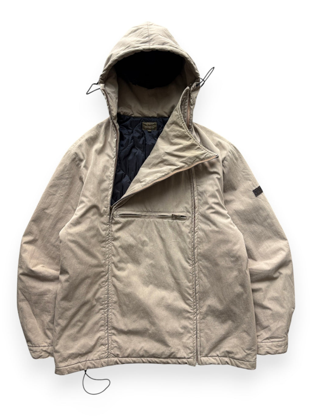 1997 Calvin Klein "khakis" Asymmetrical Dual Zip Quilter Anorak (XL)