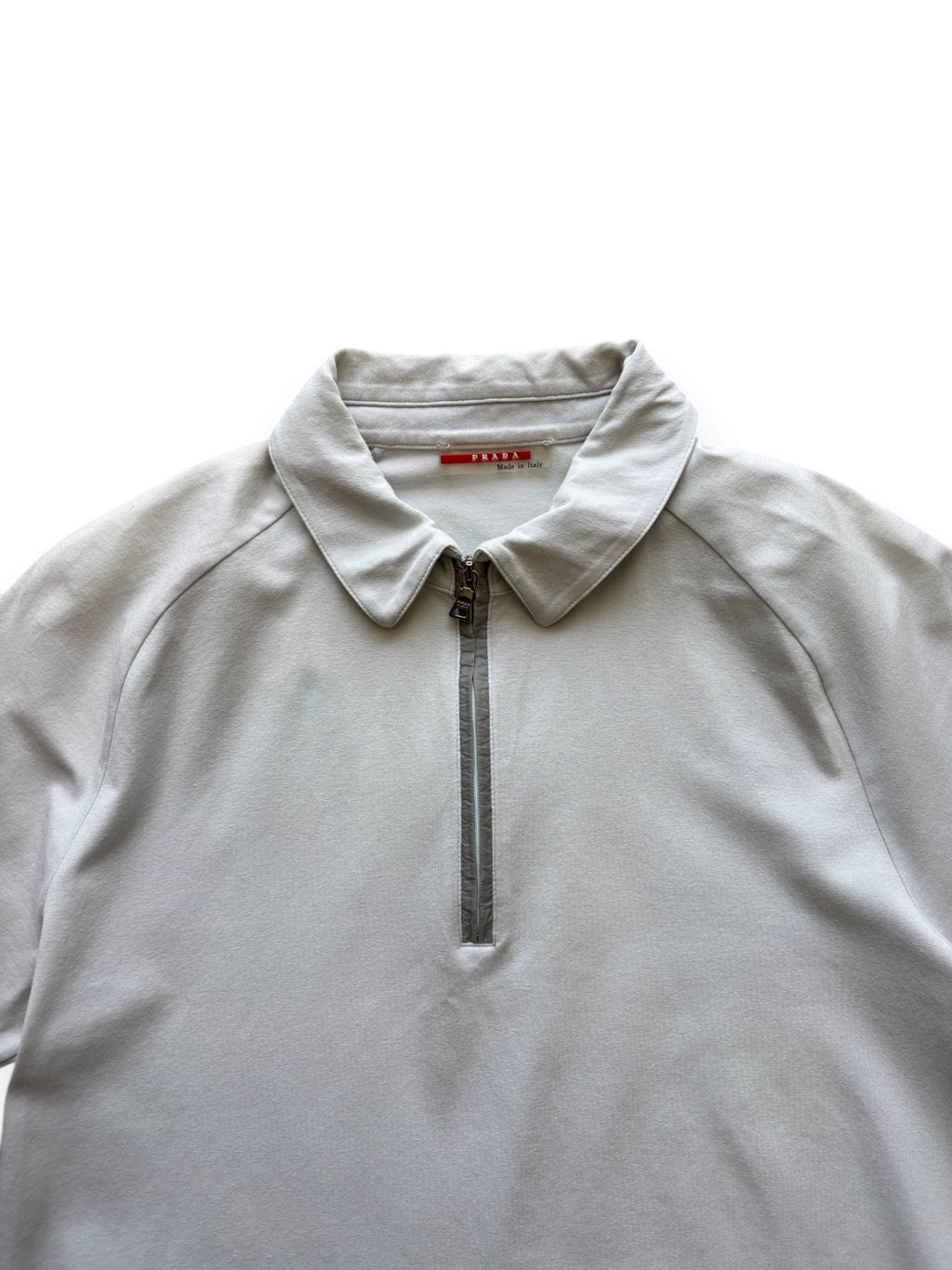 00's Prada Sport Mesh Pocket Baby Blue 3/4 Zip Up Polo (S-M)