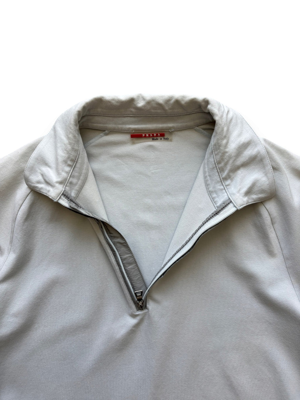 00's Prada Sport Mesh Pocket Baby Blue 3/4 Zip Up Polo (S-M)