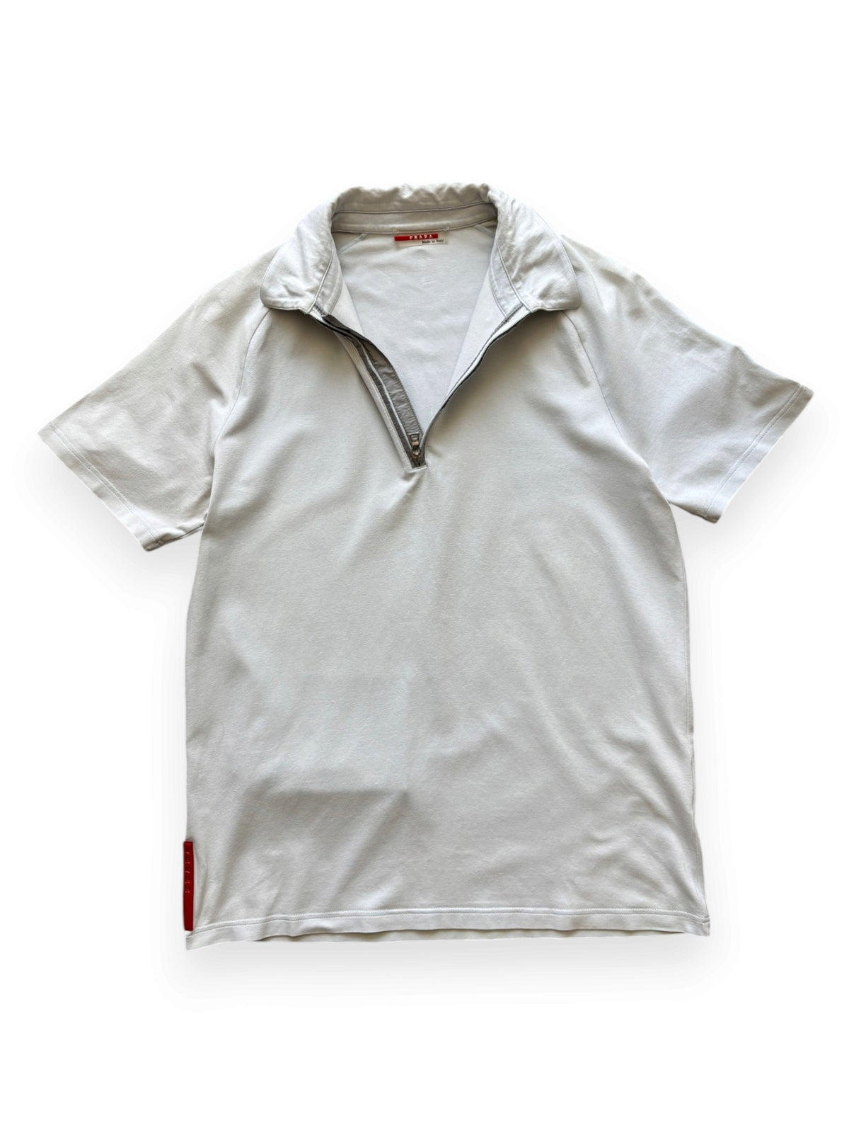 00's Prada Sport Mesh Pocket Baby Blue 3/4 Zip Up Polo (S-M)
