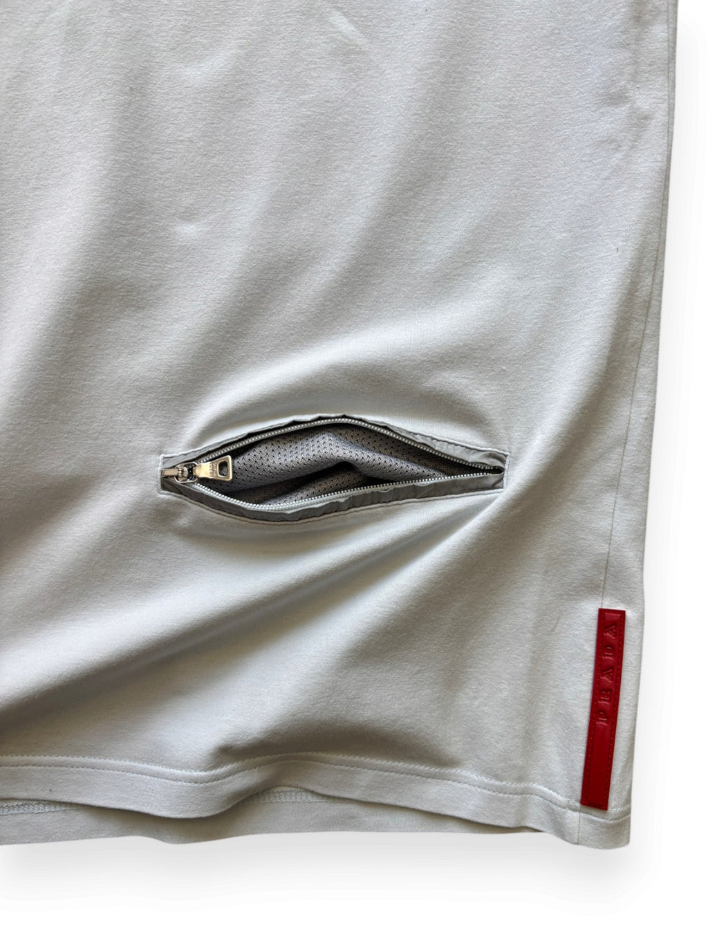 00's Prada Sport Mesh Pocket Baby Blue 3/4 Zip Up Polo (S-M)