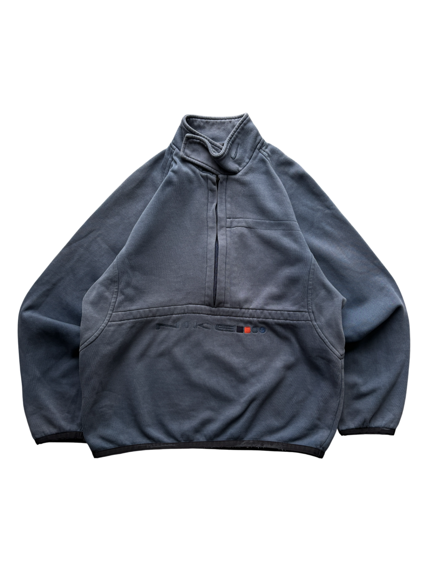 Early 2000's Nike 3/4 Spell Out Zip Up Sweater (M)