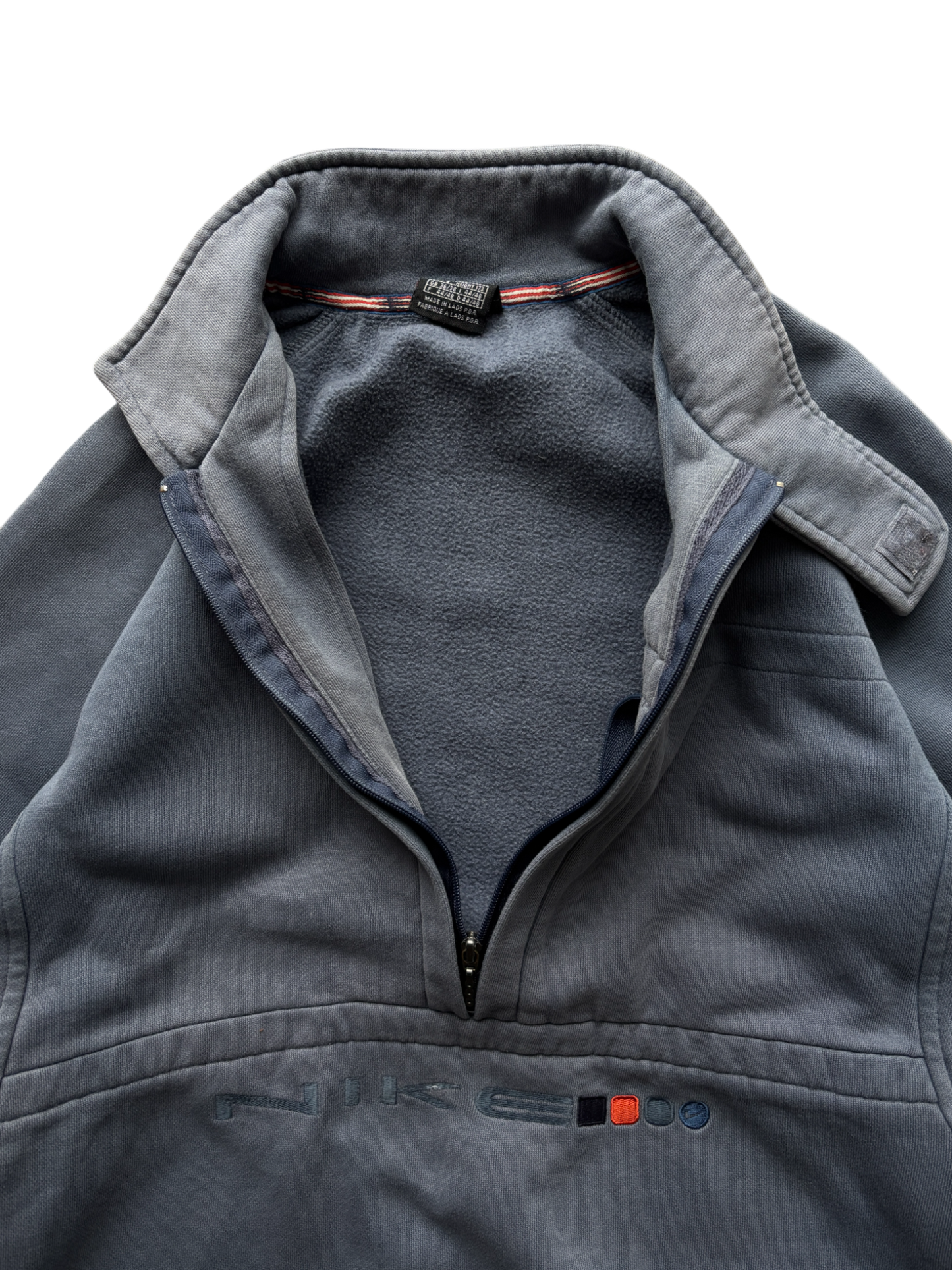 Early 2000's Nike 3/4 Spell Out Zip Up Sweater (M)