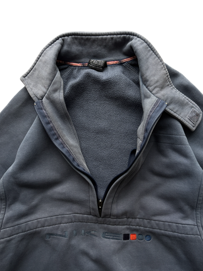 Early 2000's Nike 3/4 Spell Out Zip Up Sweater (M)