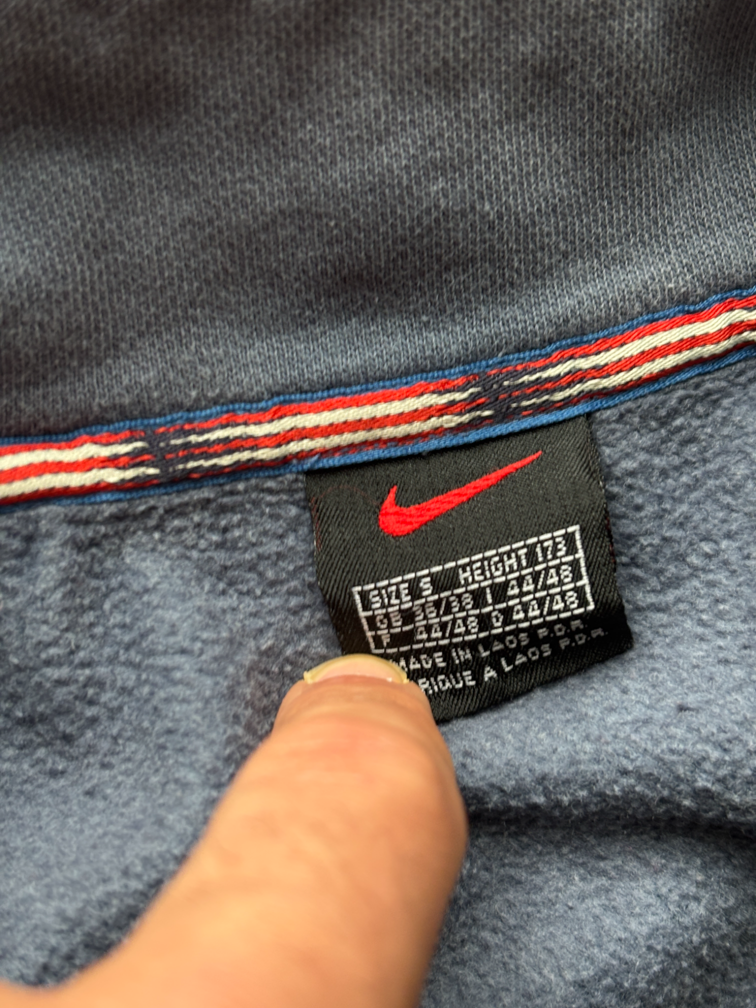 Early 2000's Nike 3/4 Spell Out Zip Up Sweater (M)