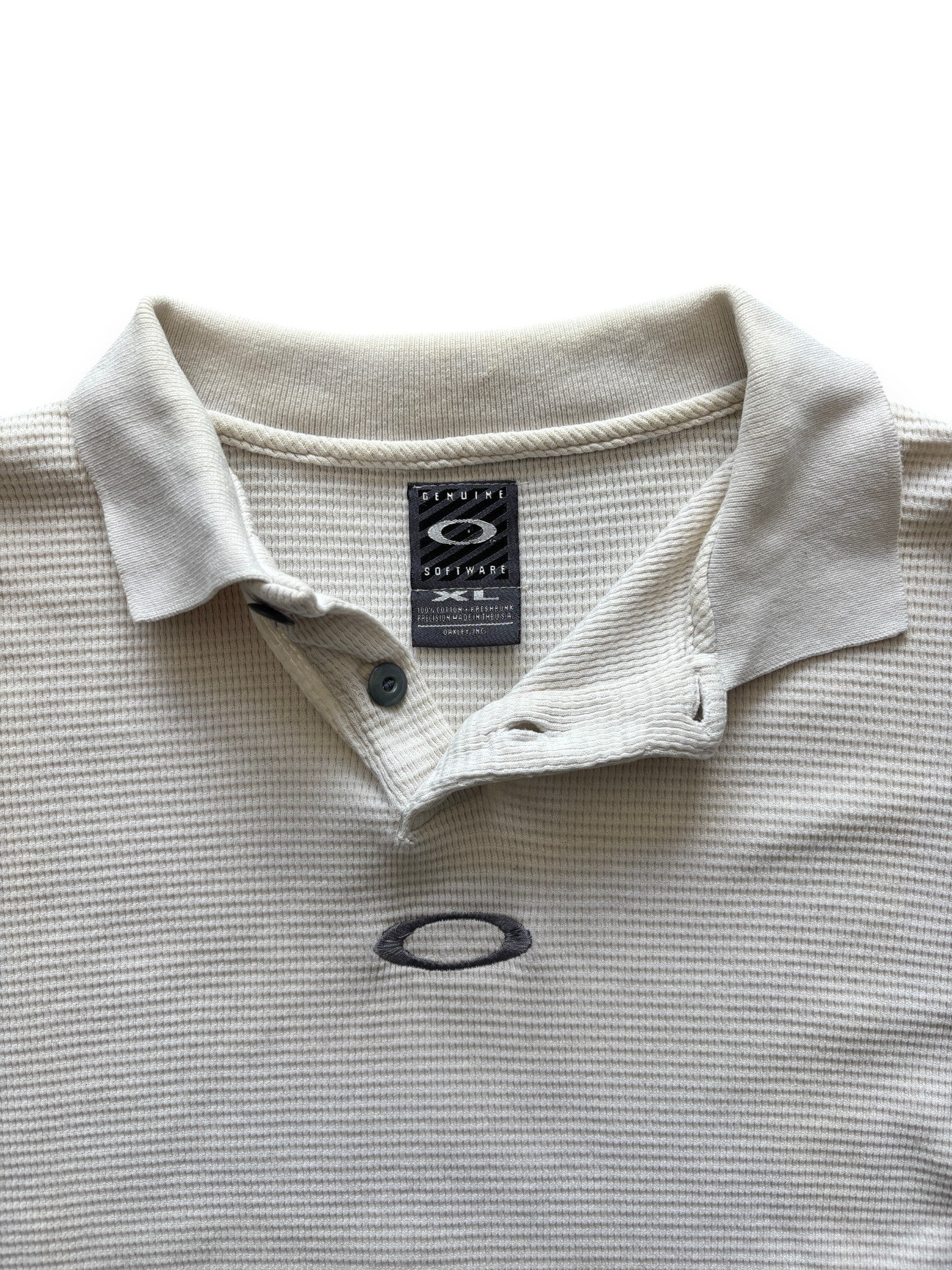2000's Oakley Software Cream Waffle Polo (XL)