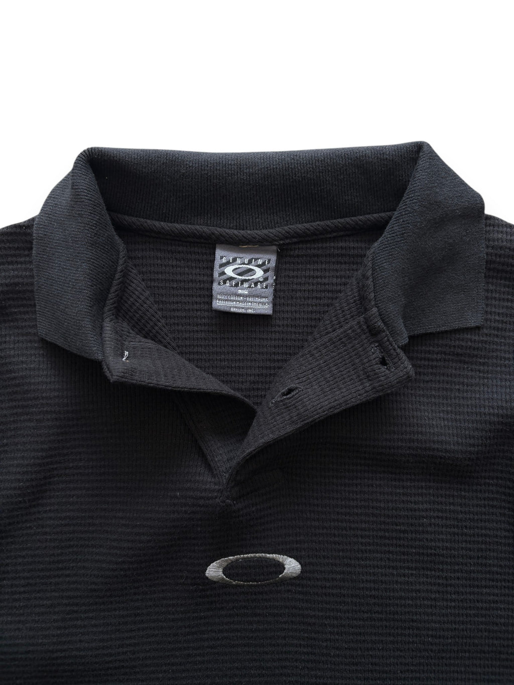 2000's Oakley Software Black Waffle Polo (M)