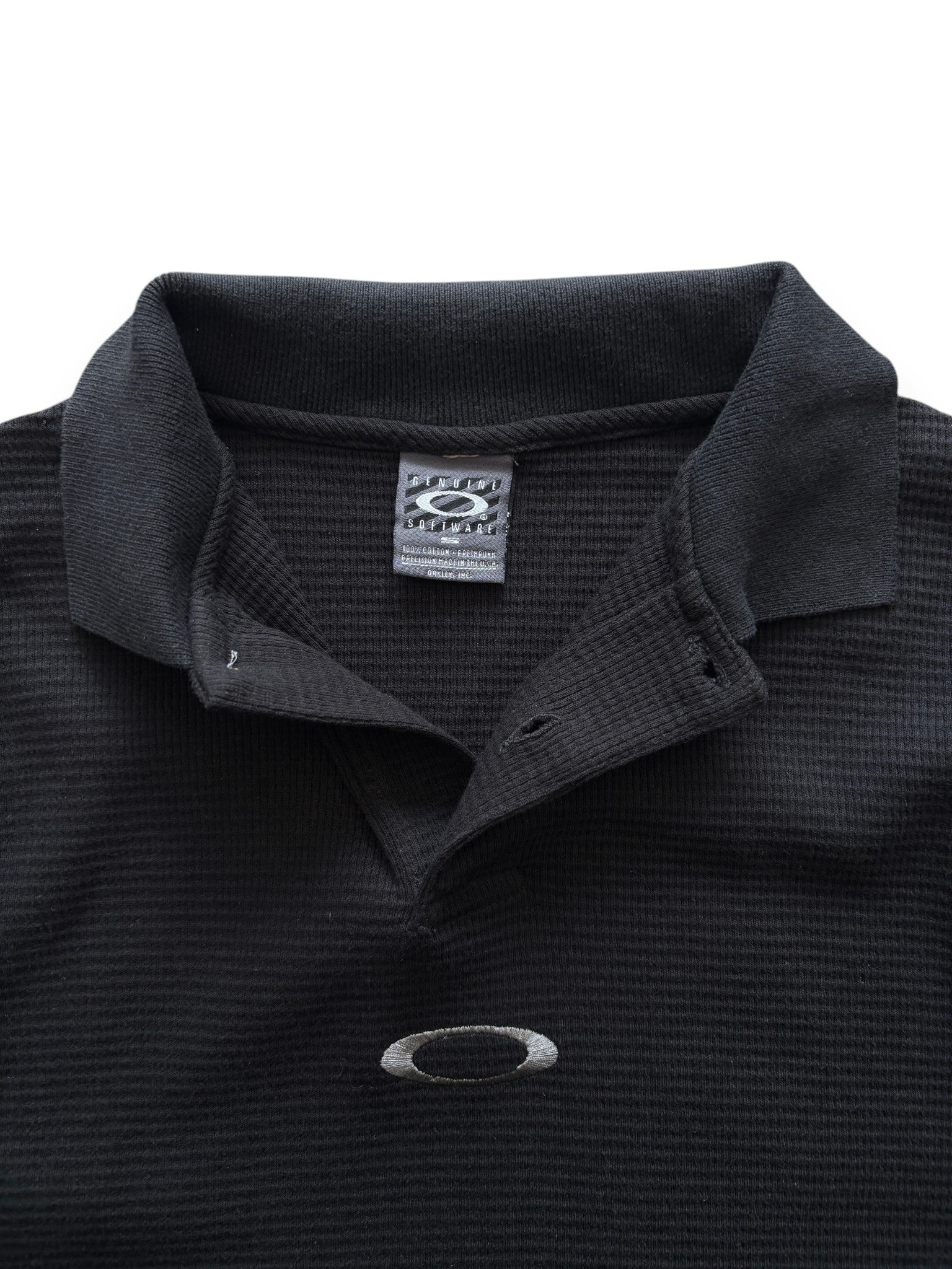 2000's Oakley Software Black Waffle Polo (M)