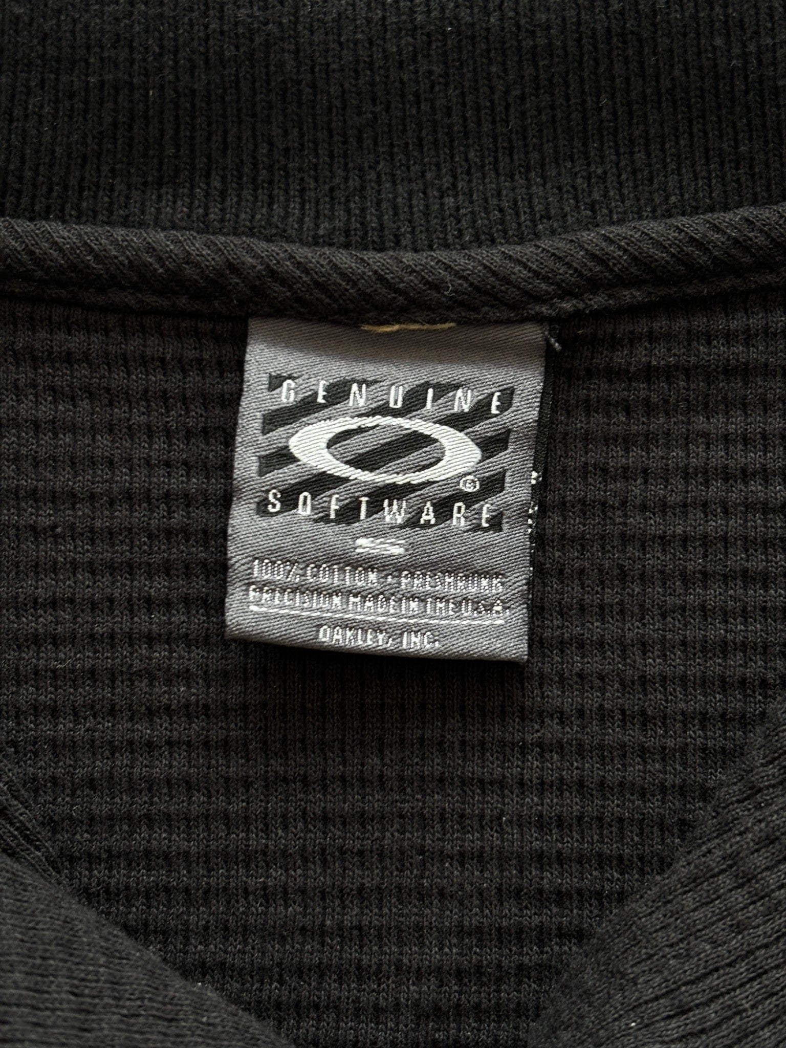 2000's Oakley Software Black Waffle Polo (M)