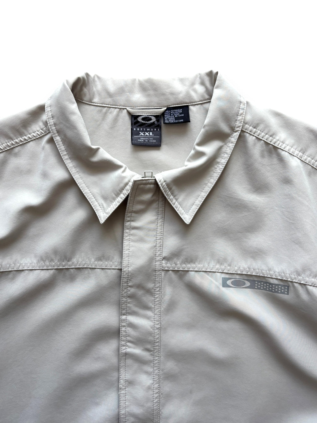 2000's Oakley Software Cream Zip Up Shirt (XXL)