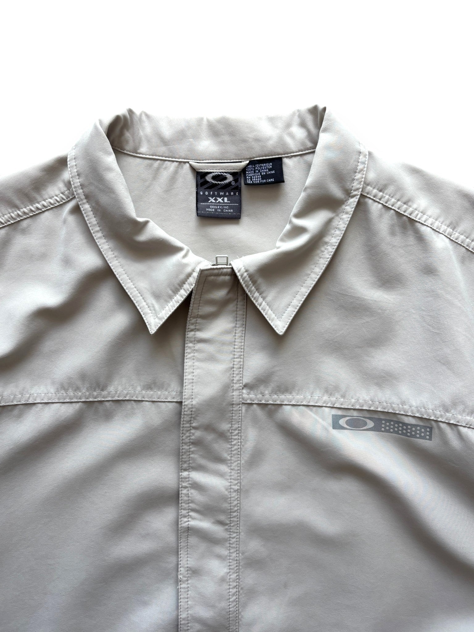 2000's Oakley Software Cream Zip Up Shirt (XXL)