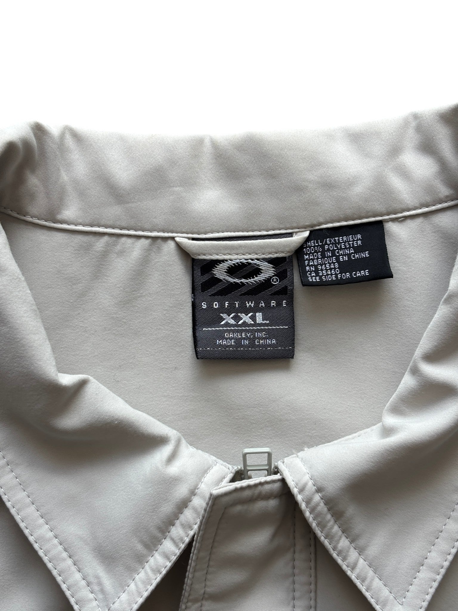 2000's Oakley Software Cream Zip Up Shirt (XXL)