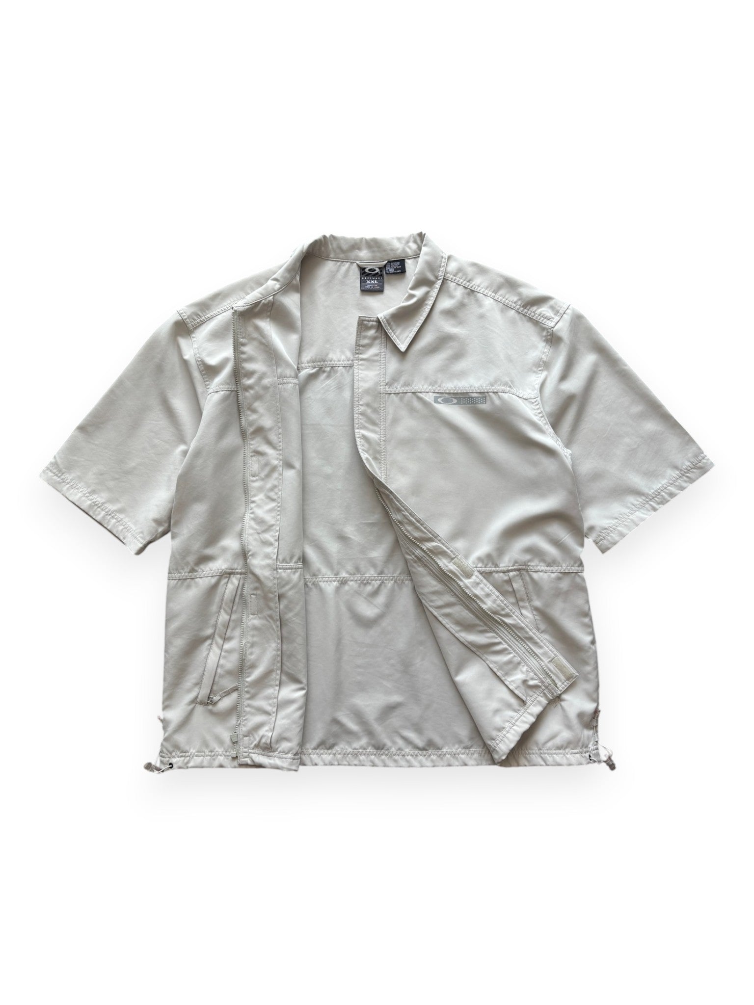 2000's Oakley Software Cream Zip Up Shirt (XXL)