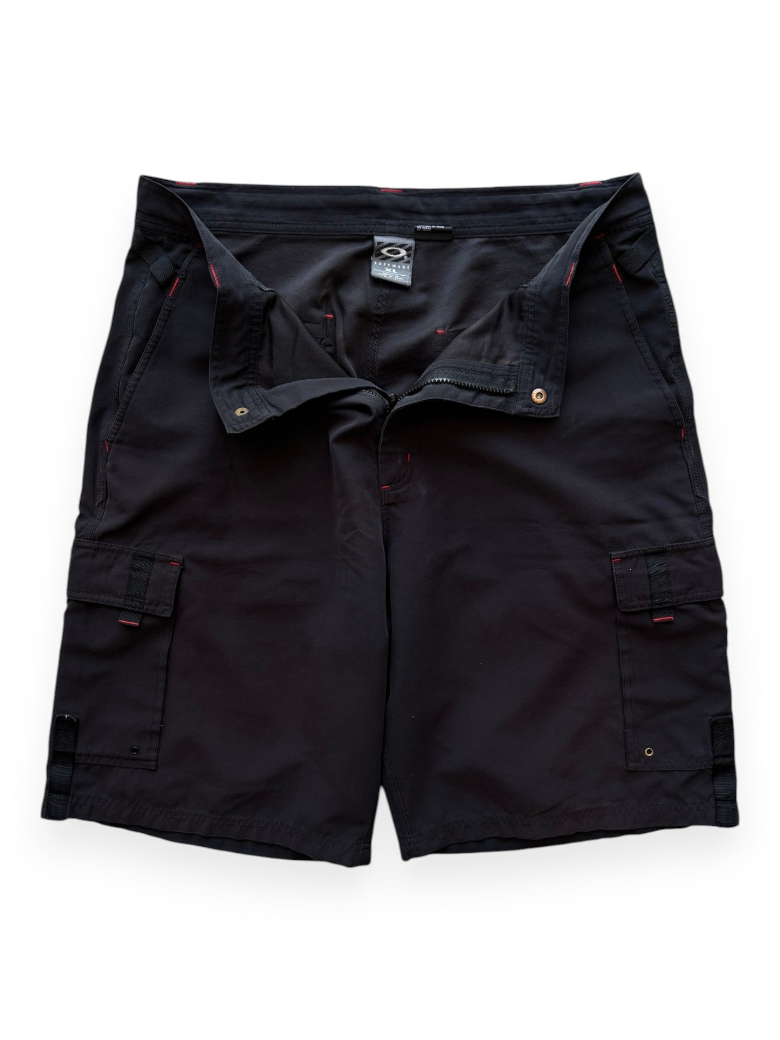 2000's Oakley Software Contrast Stitching Black Shorts (L-XL)