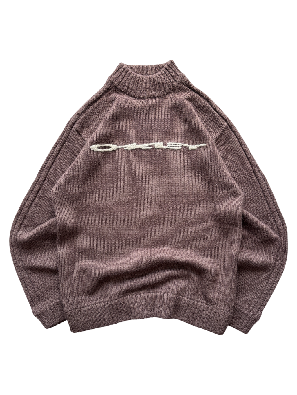 00'S OAKLEY SPELL OUT KNIT BROWN SWEATER
