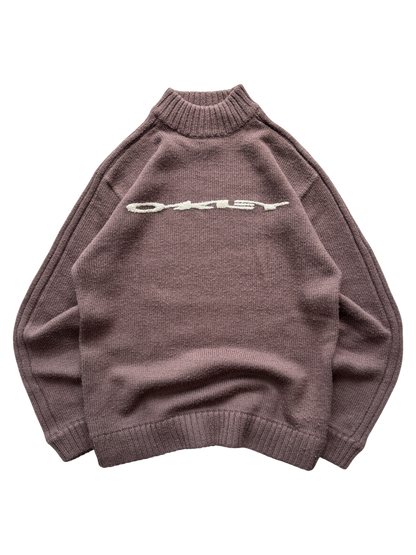 00'S OAKLEY SPELL OUT KNIT BROWN SWEATER