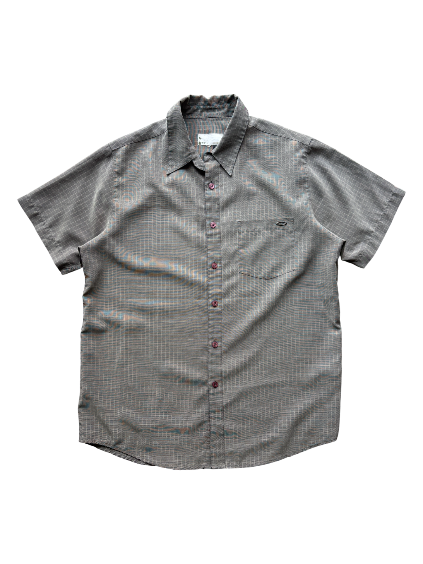 00's Oakley Metal Icon Plaid Shirt (L)